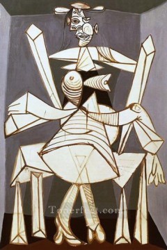 Mujer sentada en un sillón Dora cubista de 1938 Pablo Picasso Pinturas al óleo